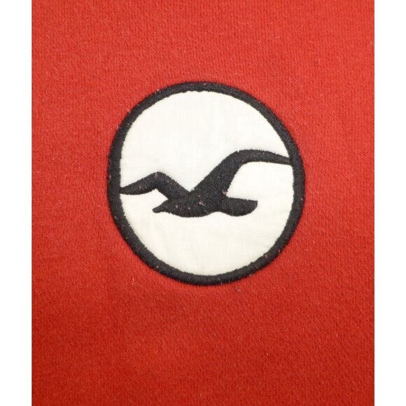 Hollister Red Sleeve Spell Out Graphic Pullover Med Hoodie Soft Fleece Urban Cas - Picture 8 of 12